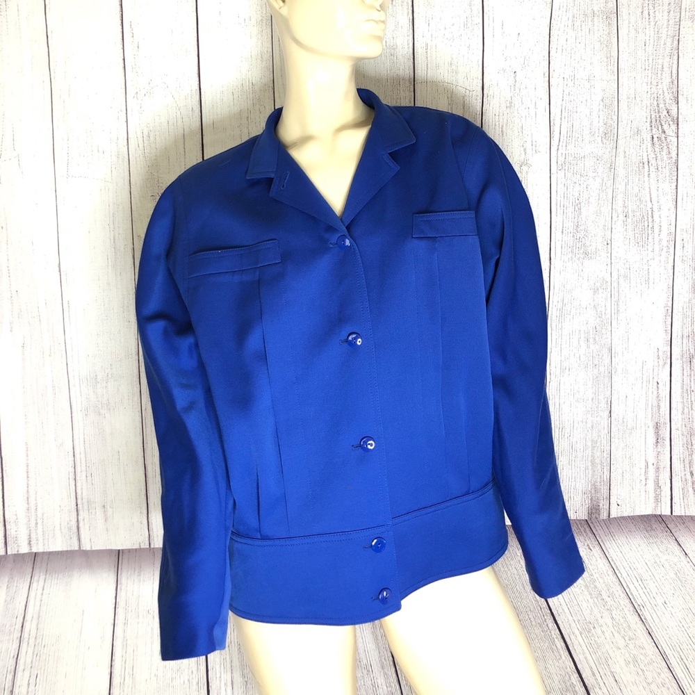 Louis Féraud Royal blue bomber style jacket 12